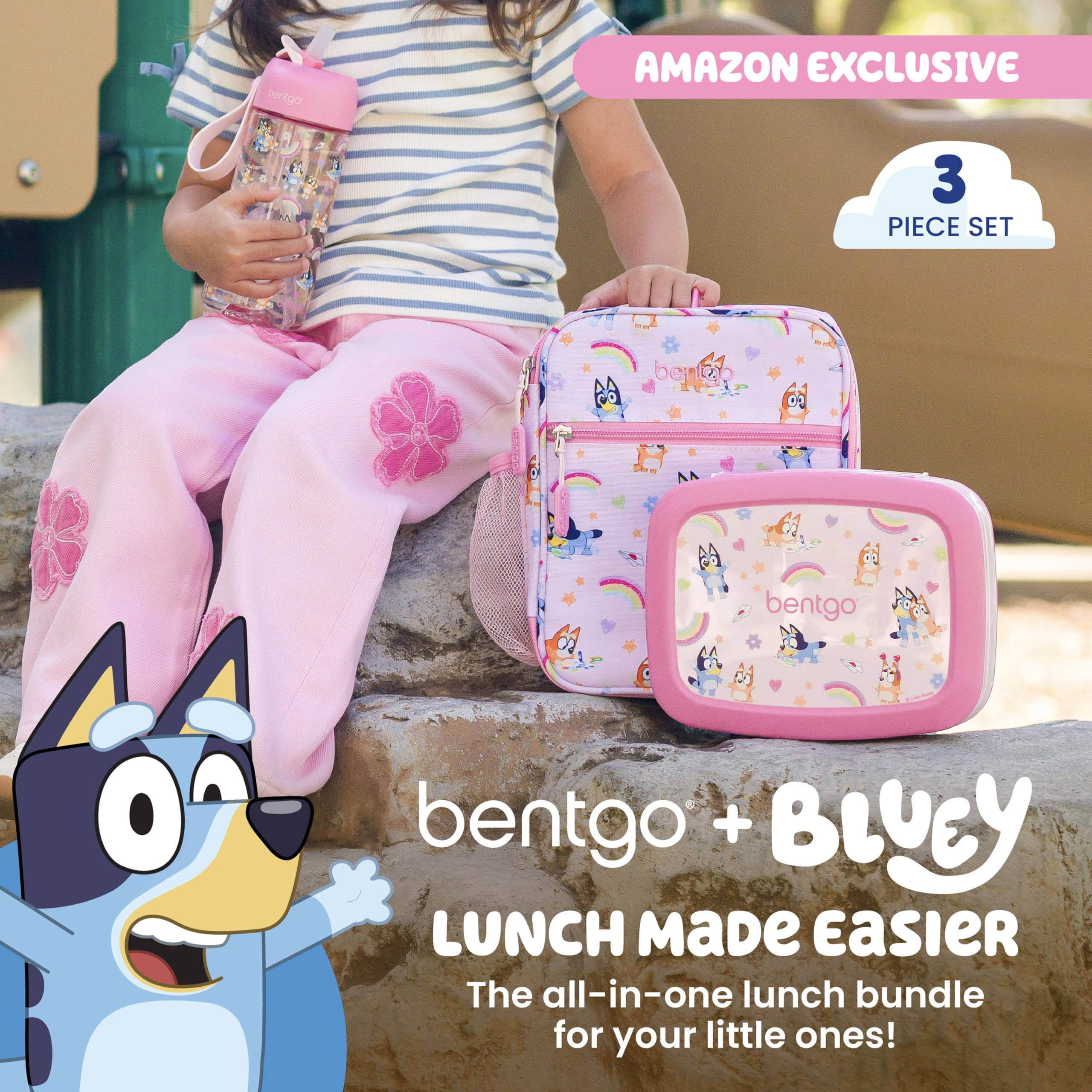 bentgo-bluey-3-piece-lunchtime-trio-set-leak-proof-5-compartment-kids-bento-lunc image 2