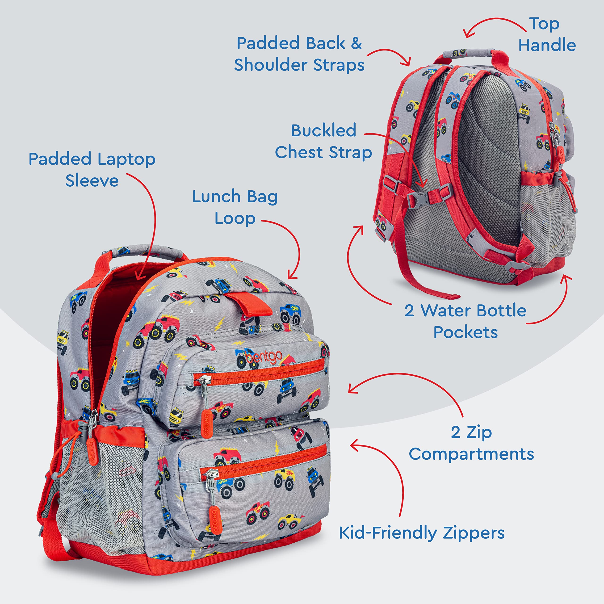 bentgo-kids-14-backpack-set-with-kids-prints-leak-proof-lunch-box-trucks-water-r image 6
