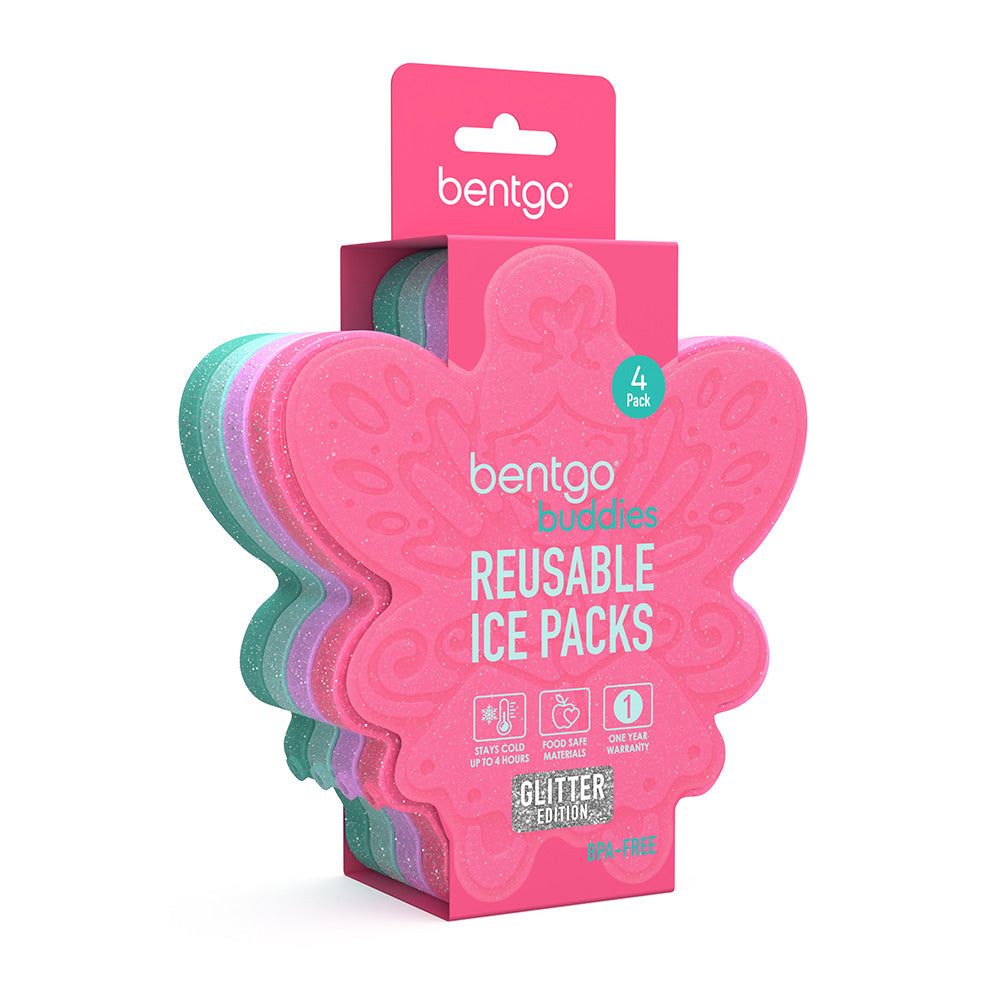 bentgo-buddies-reusable-ice-packs-glitter-4-pack-slim-kid-friendly-lunch-box-coo image 8