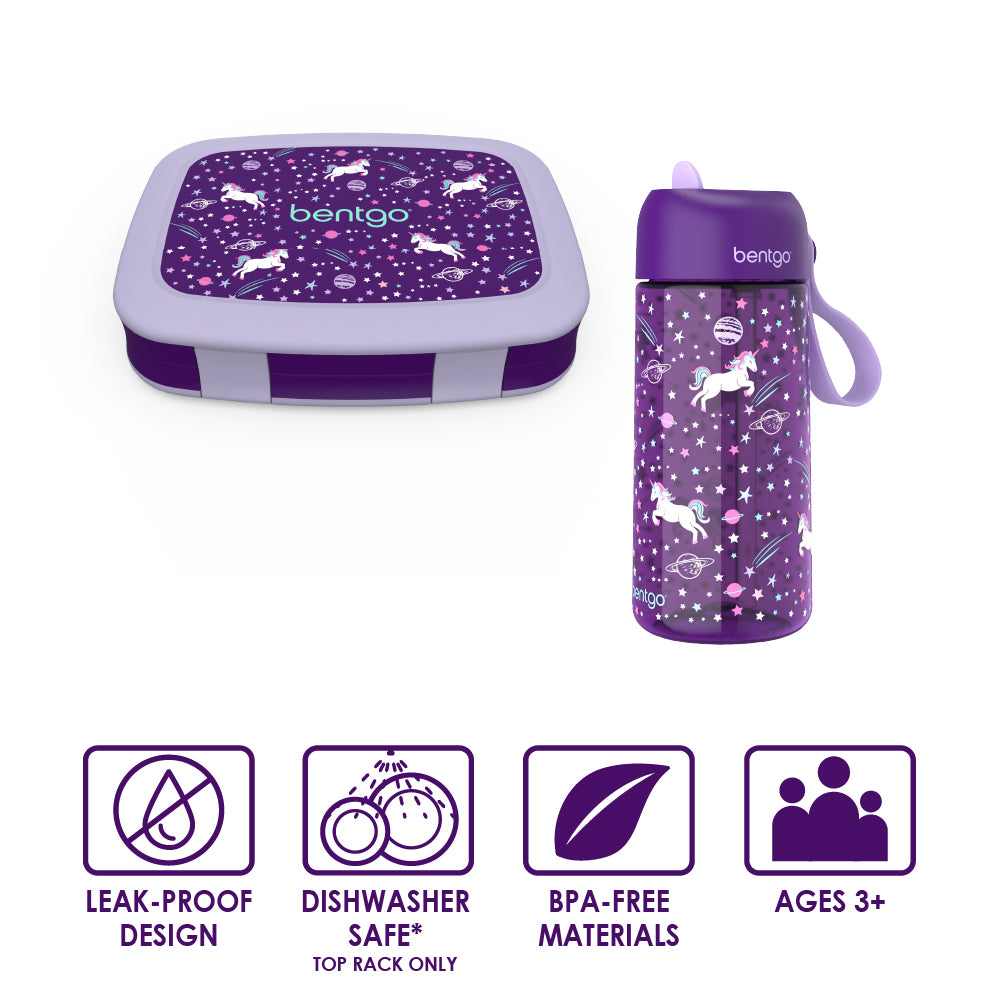 bentgo-kids-prints-lunch-box-water-bottle-bundle-5-compartment-leak-proof-bento- image 3