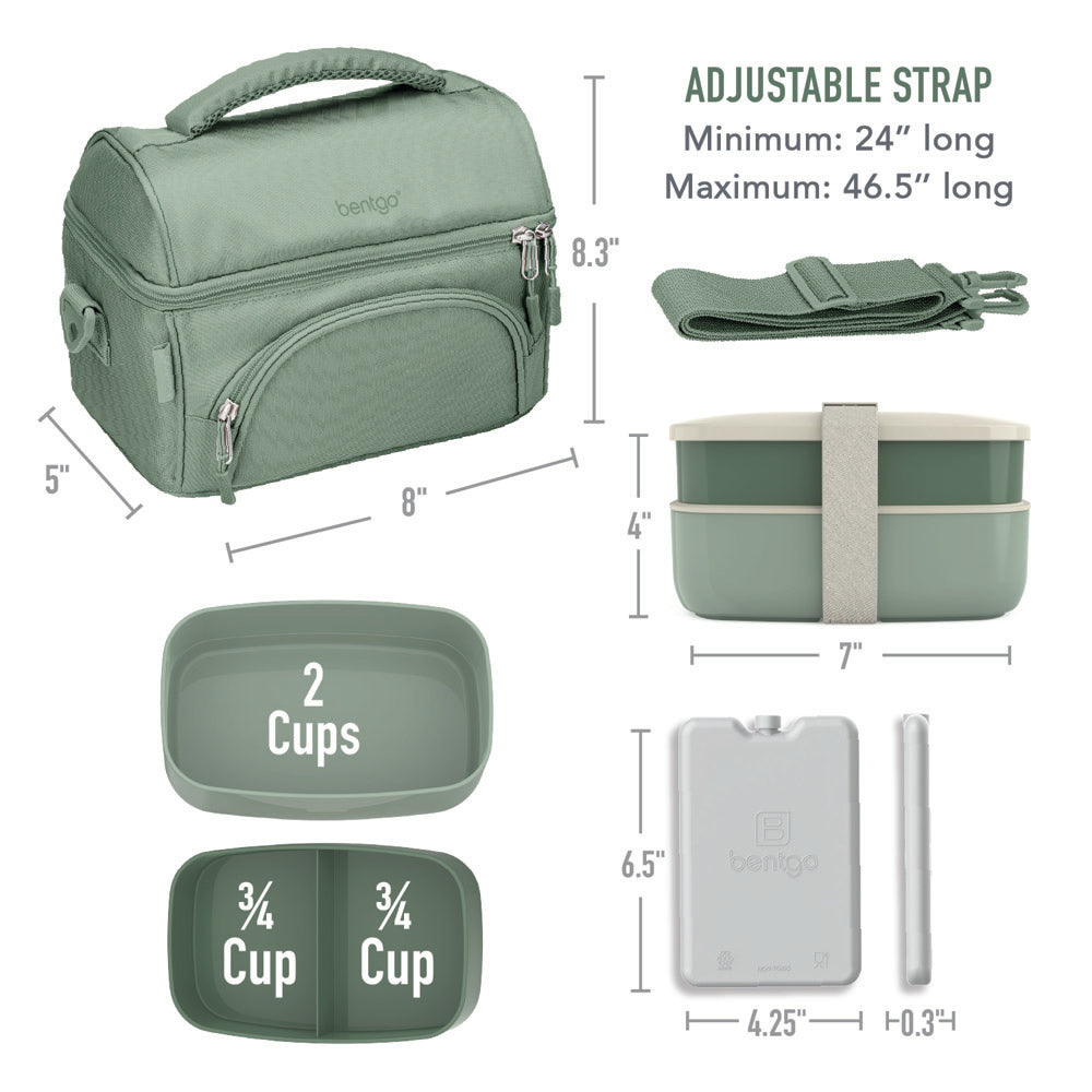 bentgo-deluxe-4-piece-lunch-set-insulated-lunch-bag-stackable-3-compartment-box- image 4