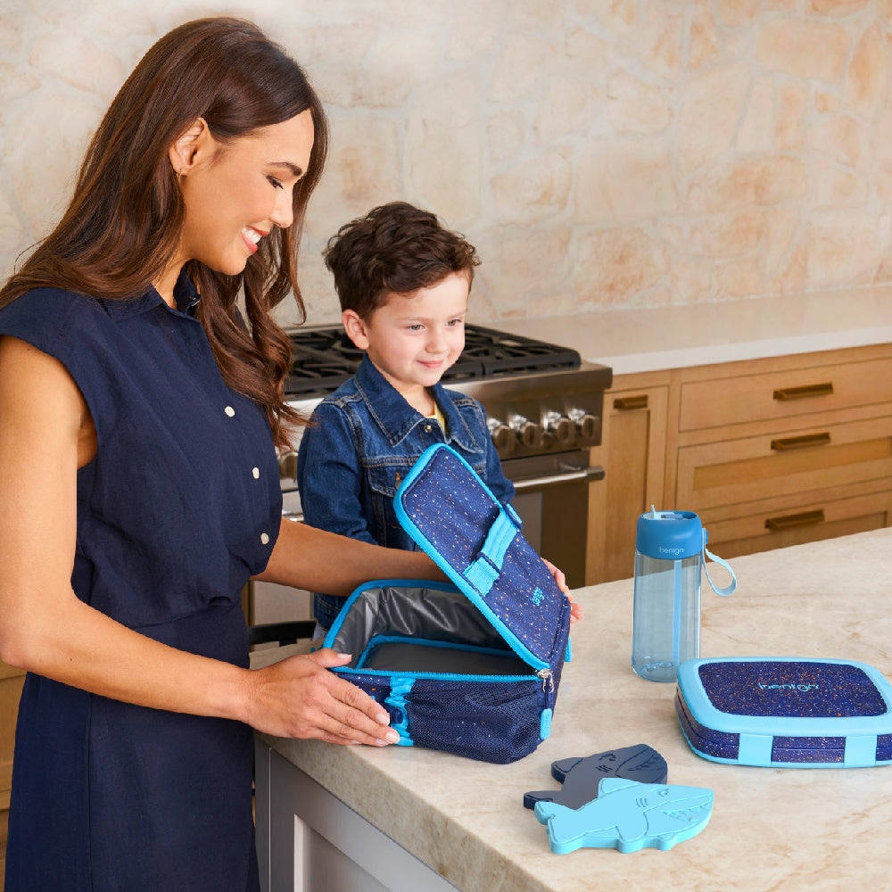 bentgo-kids-prints-5-piece-back-to-lunch-set-leak-proof-lunch-box-bag-water-bott image 2