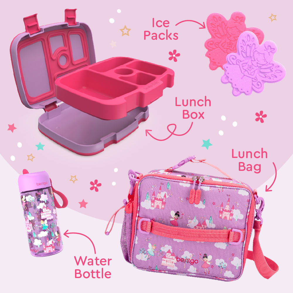 bentgo-kids-prints-5-piece-back-to-lunch-set-leak-proof-lunch-box-bag-water-bott image 8