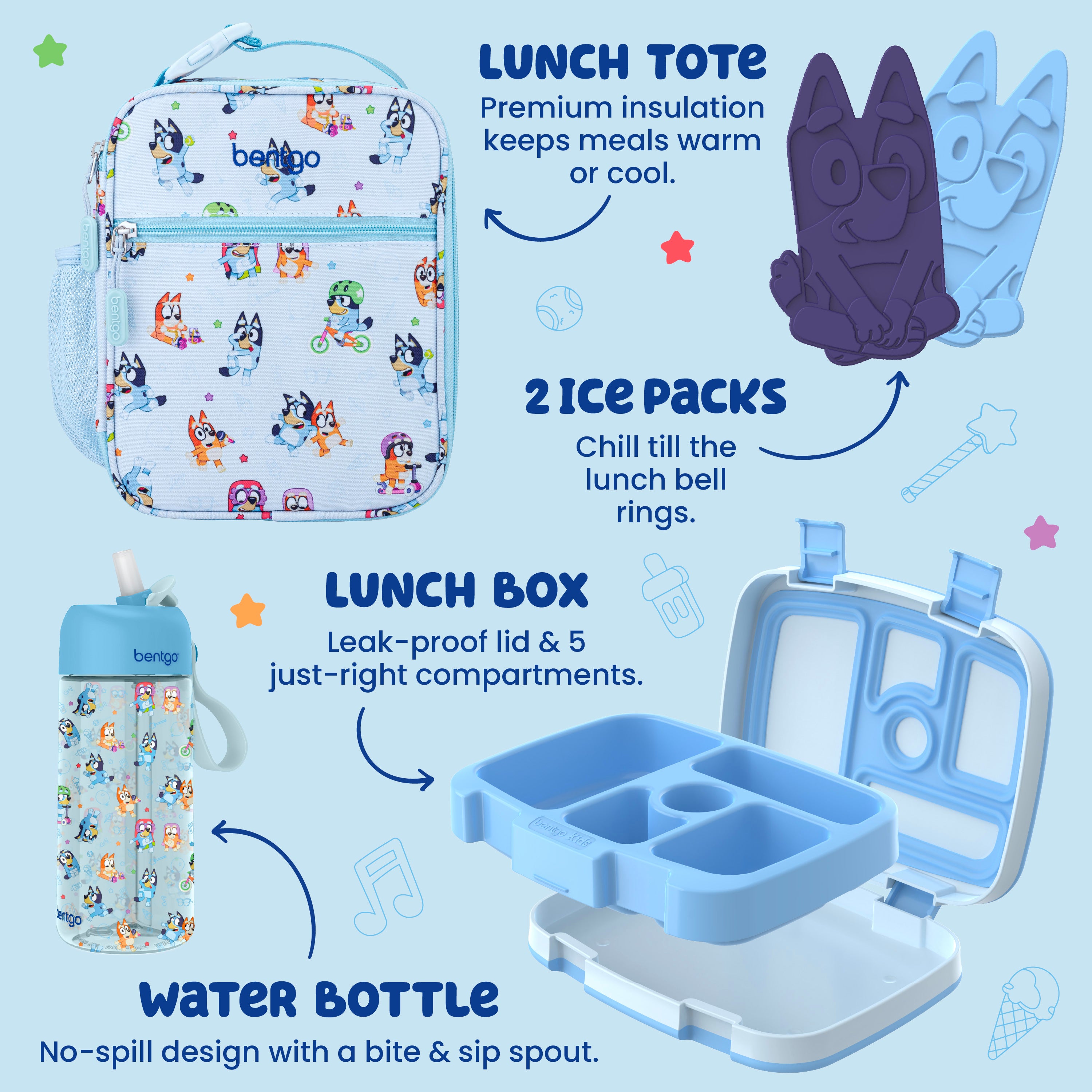 bentgo-bluey-kids-prints-5-piece-lunch-box-set-leak-proof-bento-lunch-box-water- image 3
