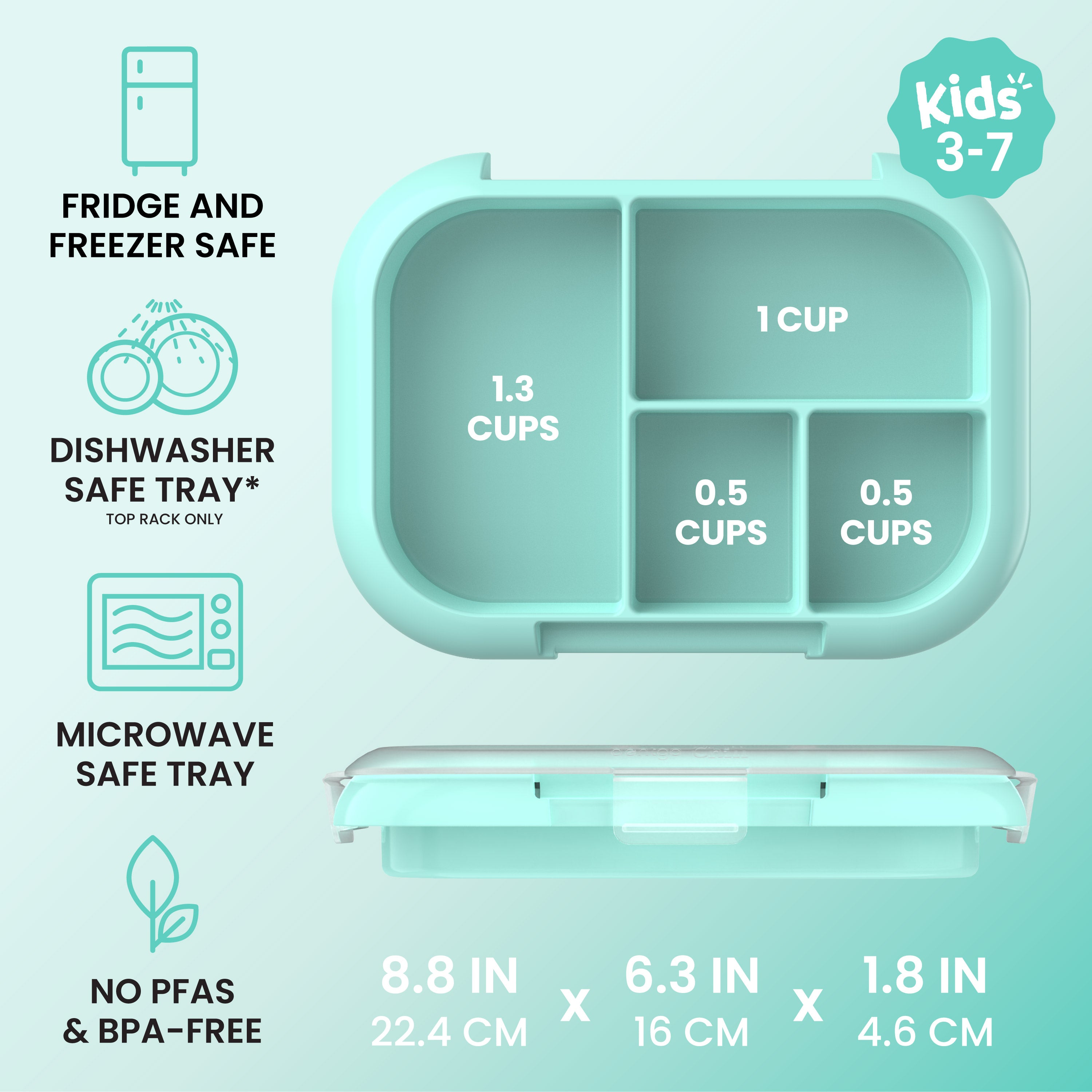 bentgo-chill-kids-replacement-tray-with-transparent-cover-fridge-freezer-safe-fo image 3