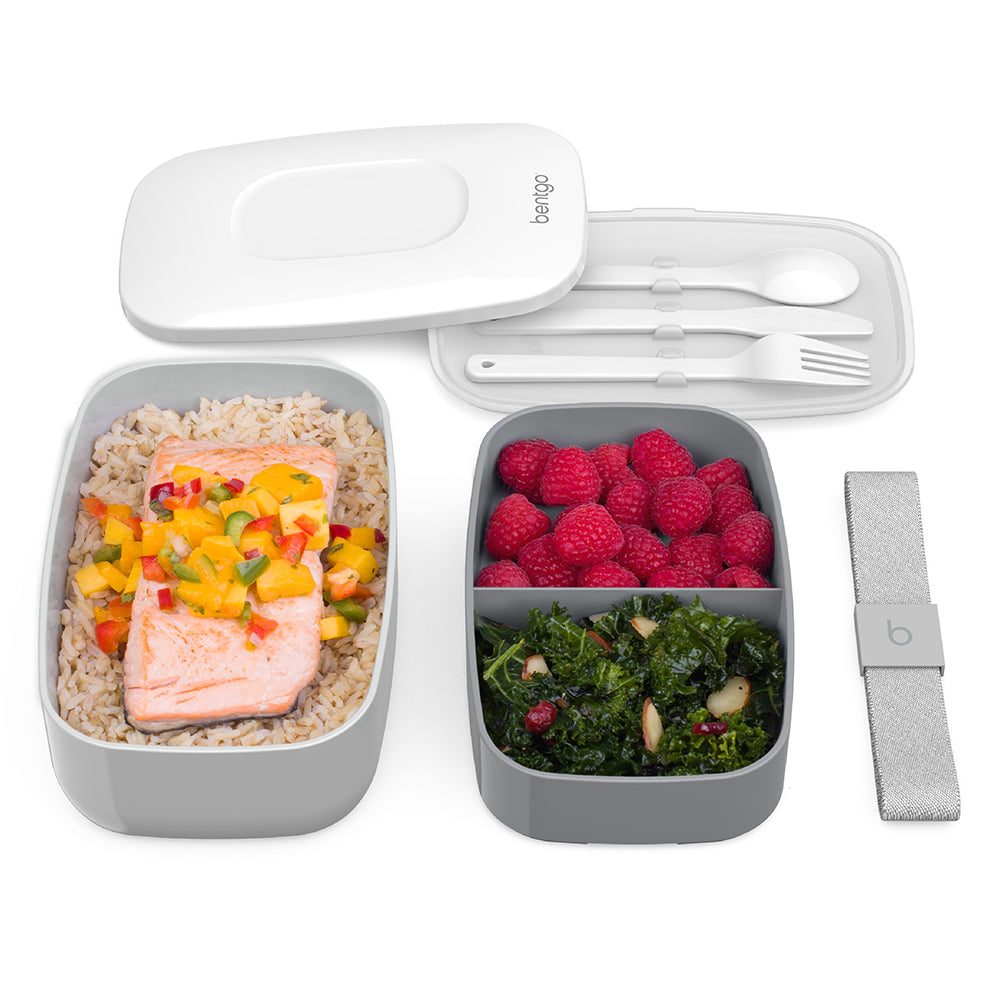 bentgo-classic-lunch-box-deluxe-bag-2-piece-bundle-stackable-bento-box-with-uten image 4