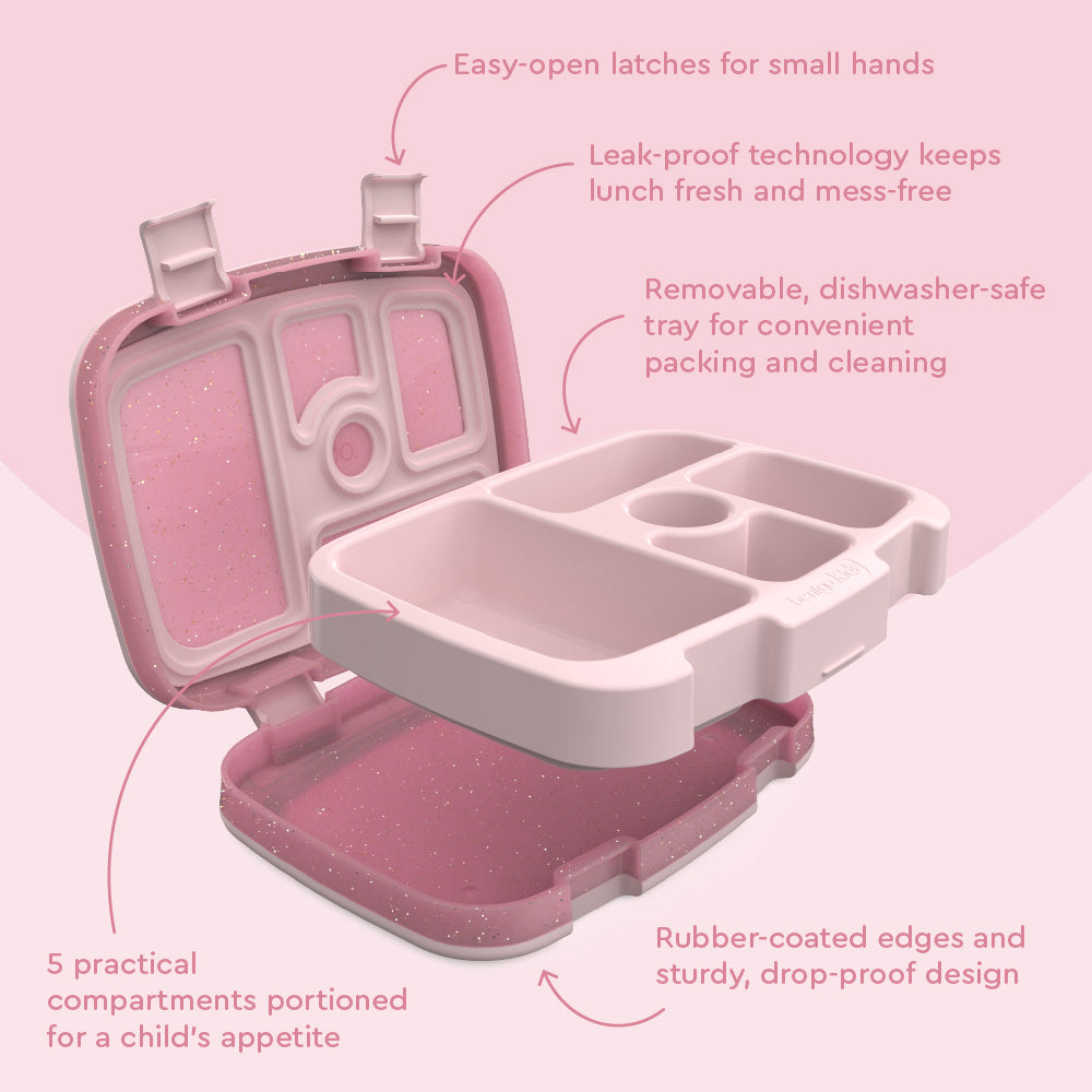 bentgo-kids-glitter-lunch-set-3-piece-bundle-5-compartment-leak-proof-bento-box- image 4