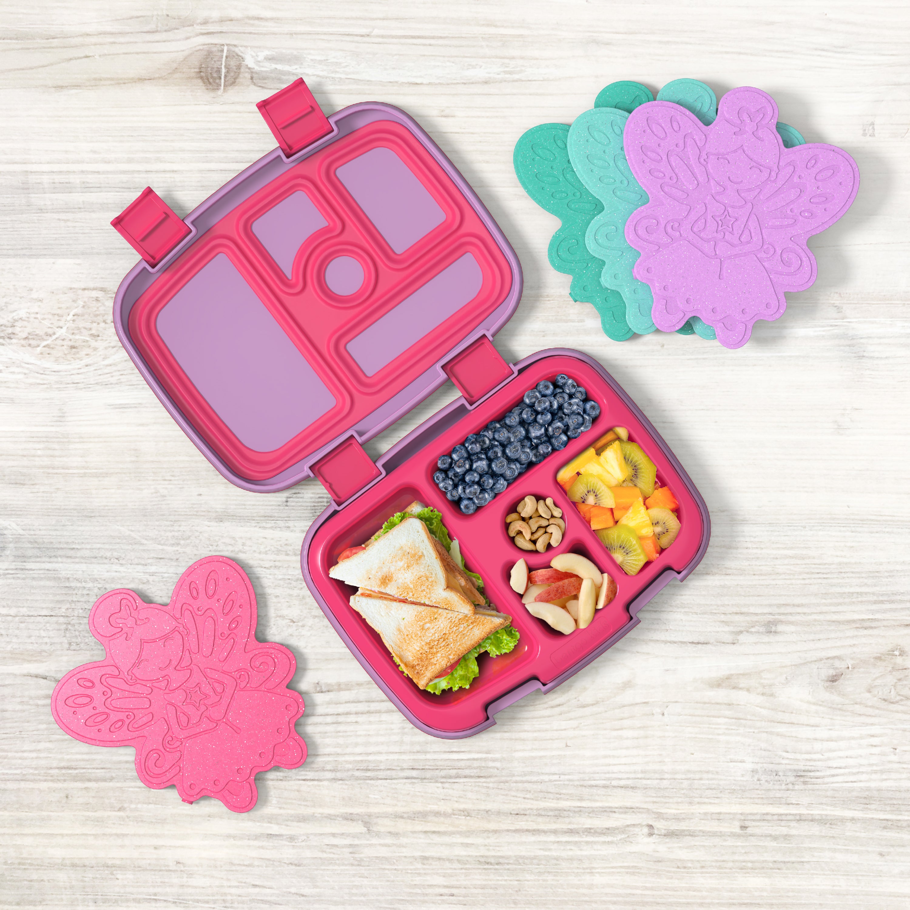 bentgo-buddies-reusable-ice-packs-glitter-4-pack-slim-kid-friendly-lunch-box-coo image 2
