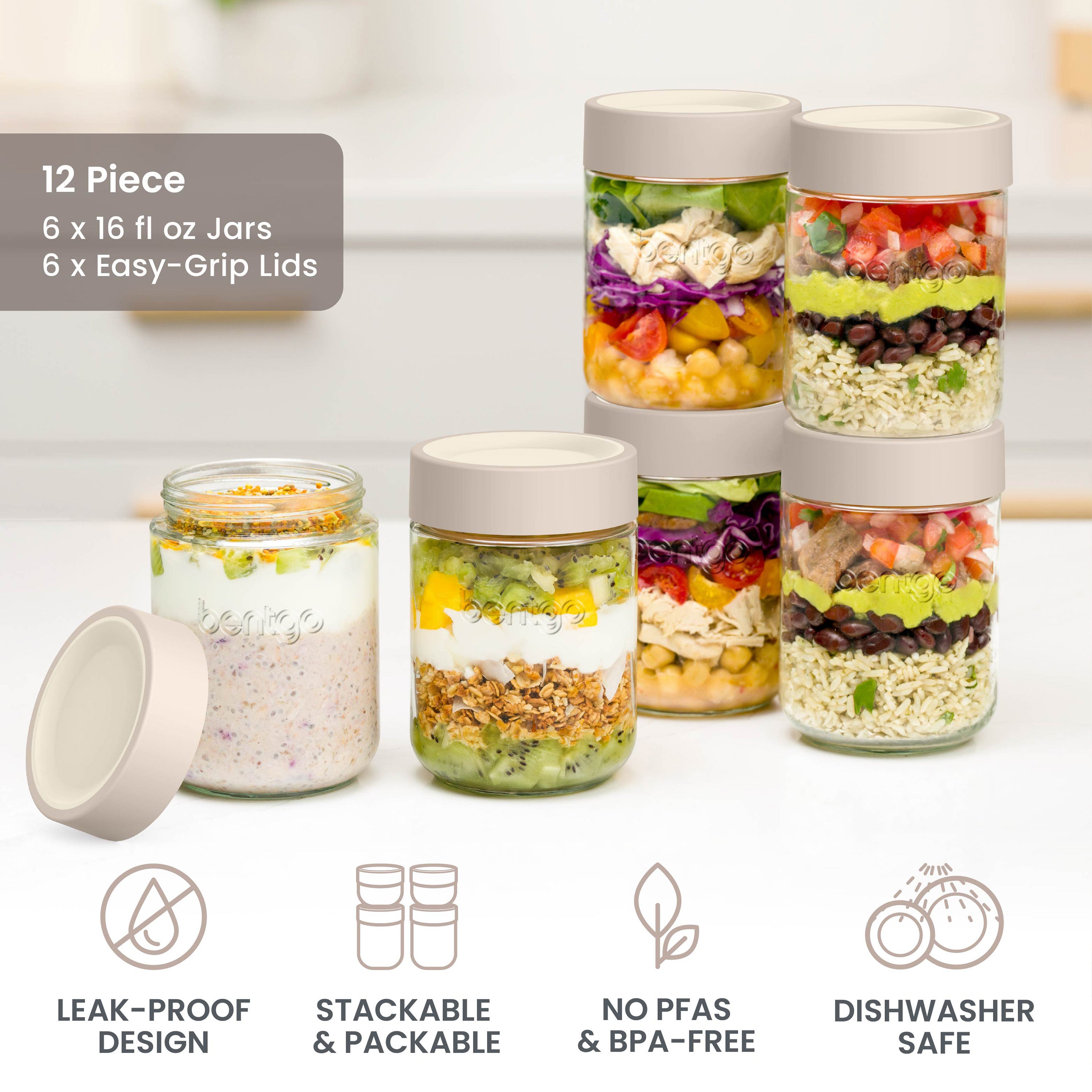 bentgo-leak-proof-glass-food-jars-12-piece-set-six-16-fl-oz-jars-with-twist-lids image 3