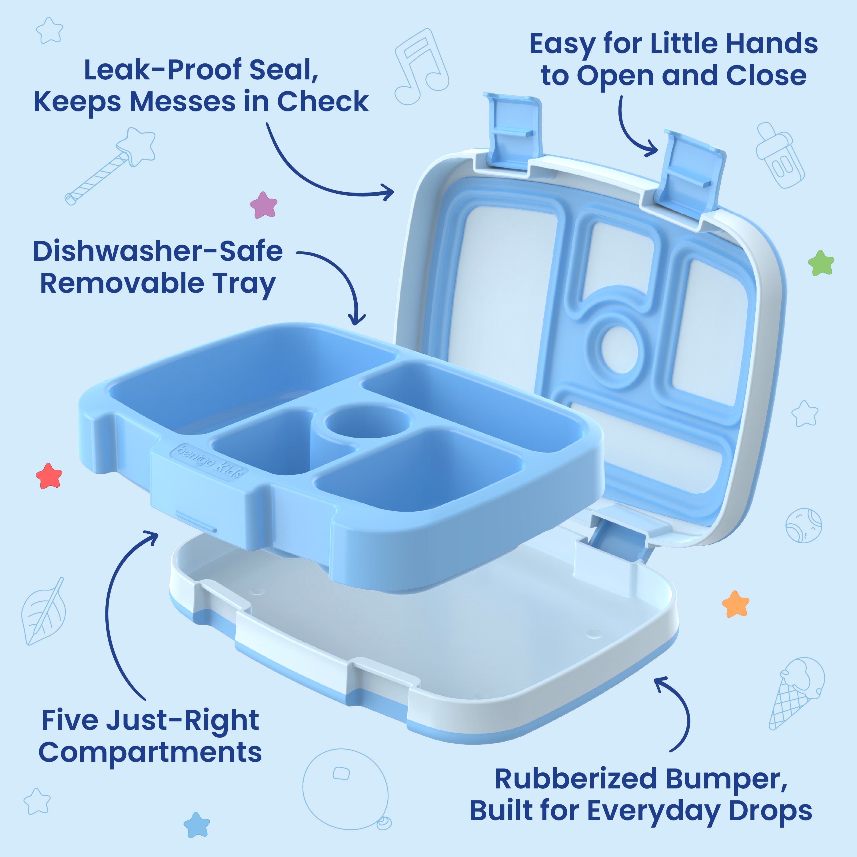 bentgo-bluey-kids-prints-lunch-box-5-compartment-leakproof-bento-style-lunch-con image 5