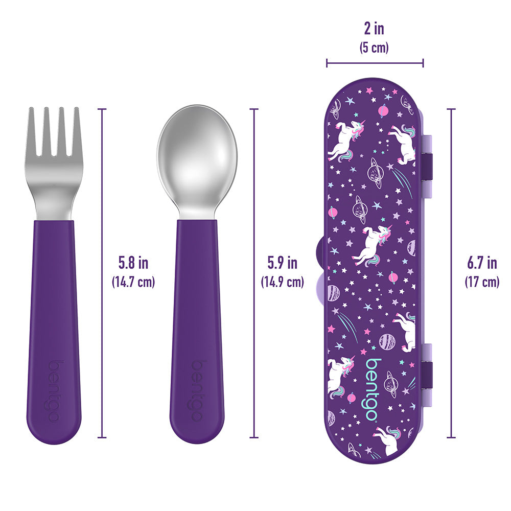 bentgo-kids-stainless-steel-utensil-set-fork-spoon-with-travel-case-soft-silicon image 5