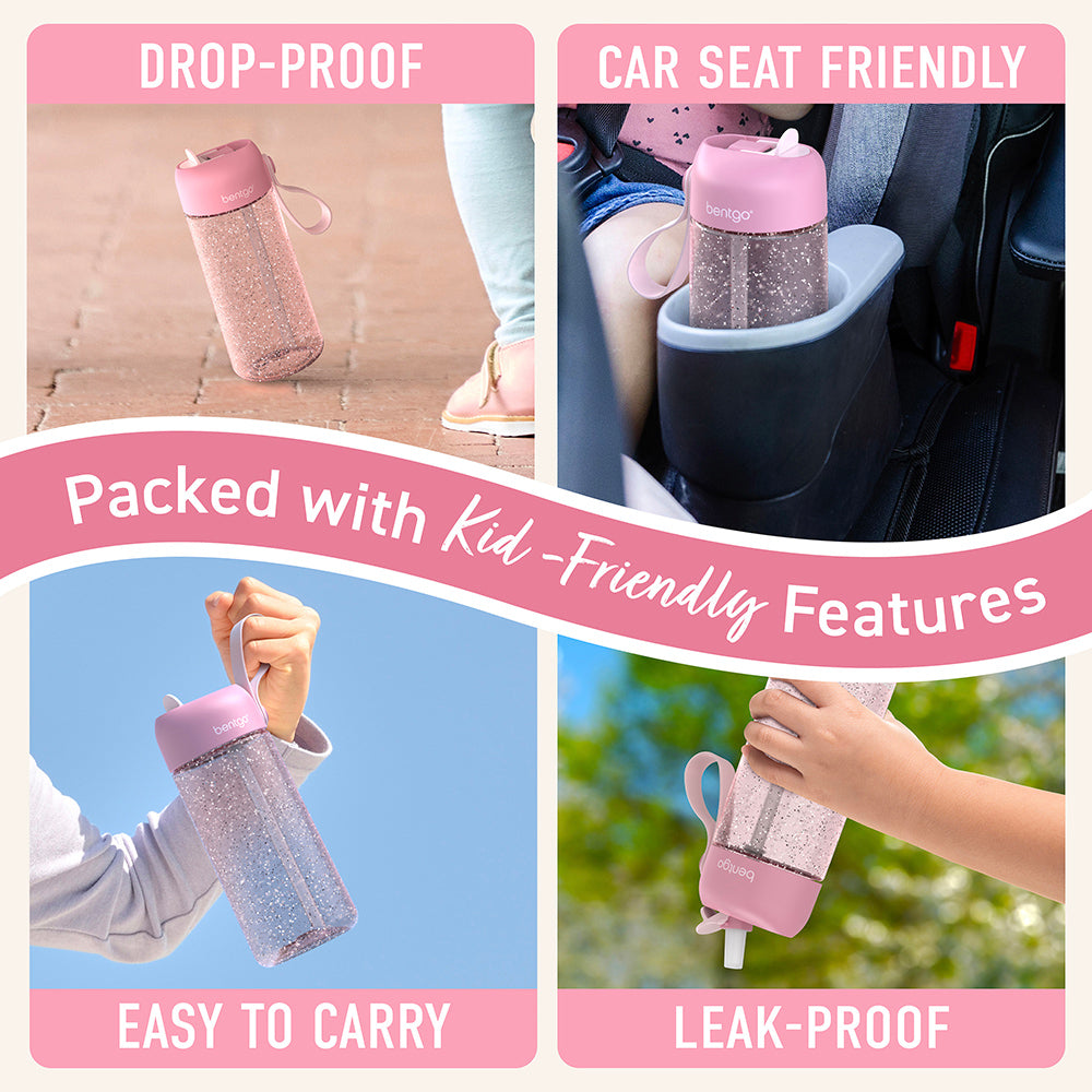 bentgo-kids-water-bottle-glitter-15-oz-leak-proof-tritan-flip-straw-bottle-for-s image 5