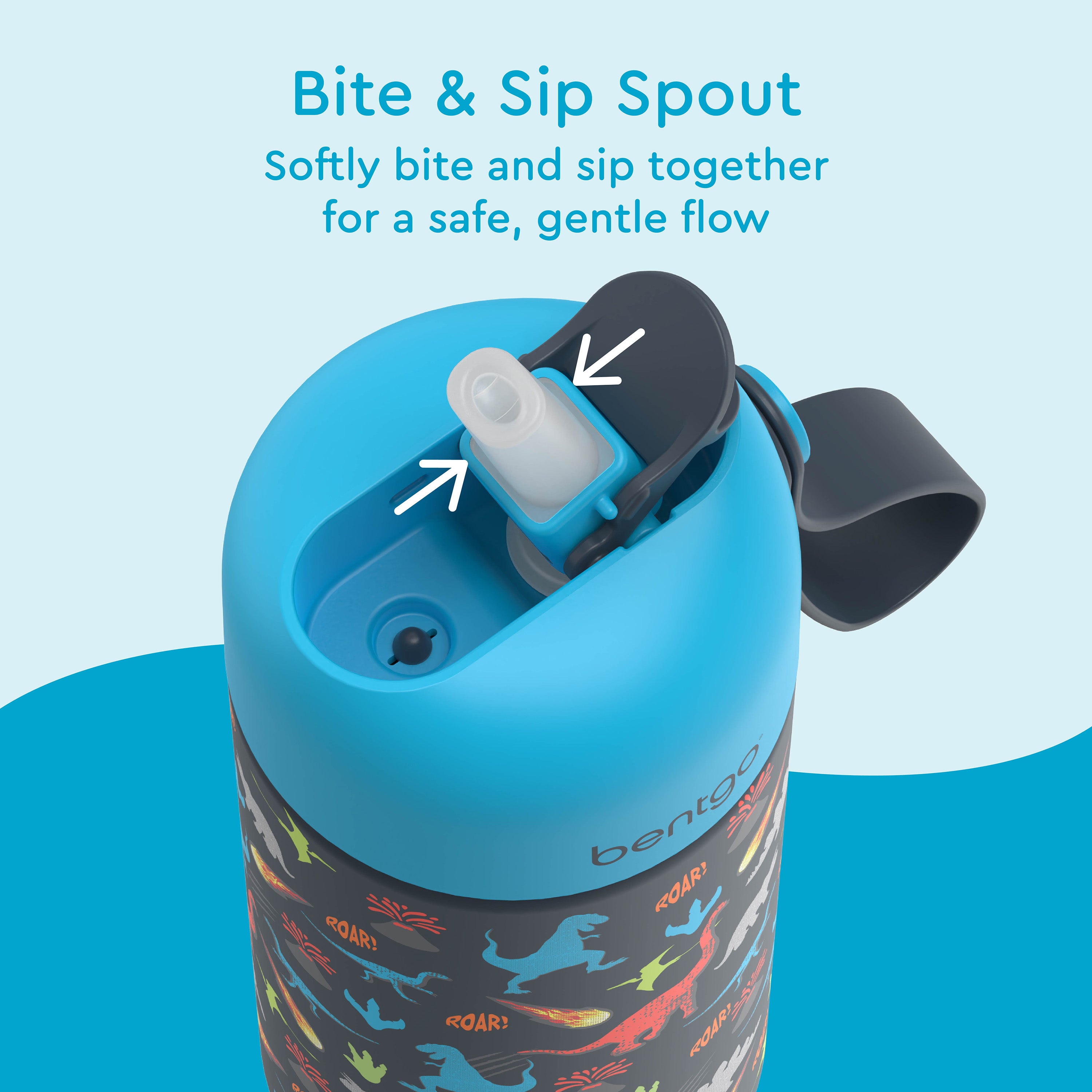 bentgo-kids-stainless-steel-insulated-water-bottle-12-hour-cold-no-spill-bite-si image 4