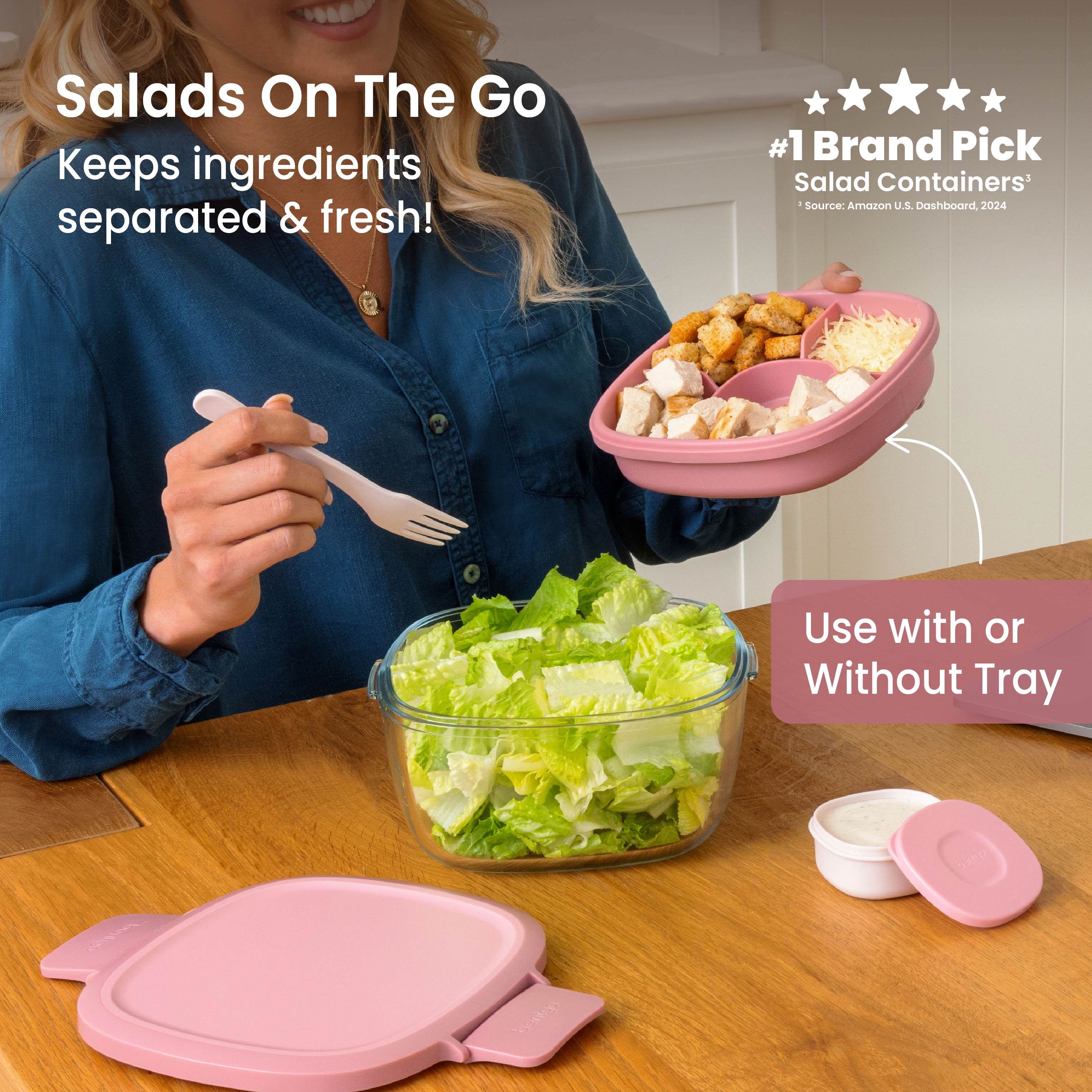 bentgo-glass-salad-container-airtight-7-6-cup-glass-salad-to-go-bowl-with-dressi image 2