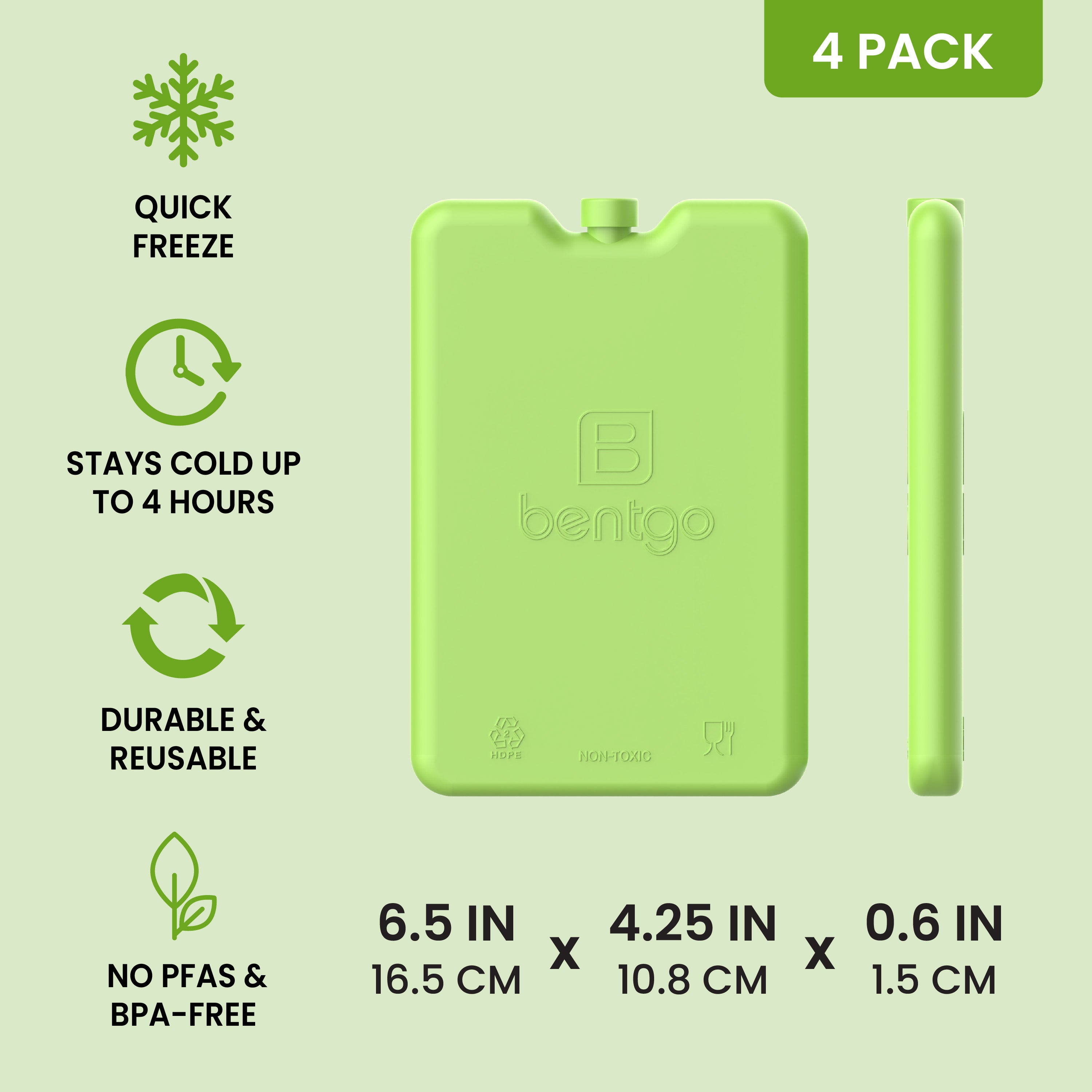 bentgo-chillers-reusable-slim-ice-packs-4-pack-0-6-inch-quick-freeze image 4