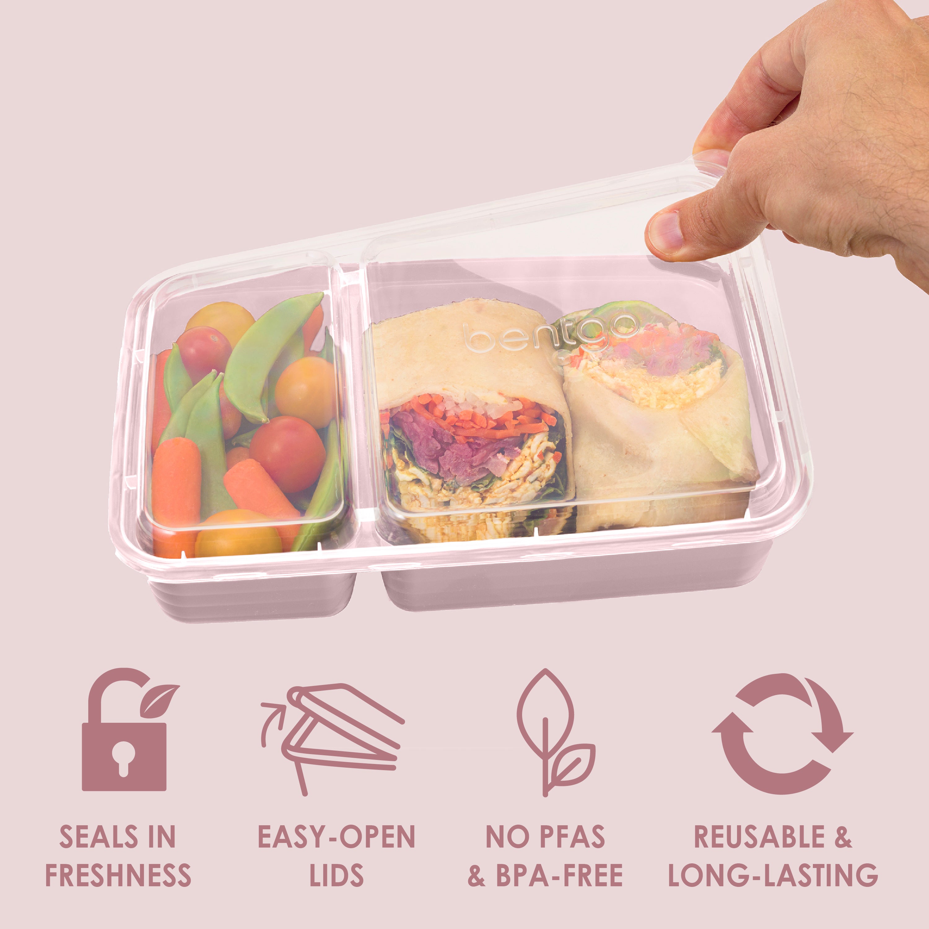 bentgo-prep-2-compartment-meal-prep-containers-20-piece-set-10-reusable-3-cup-tr image 4
