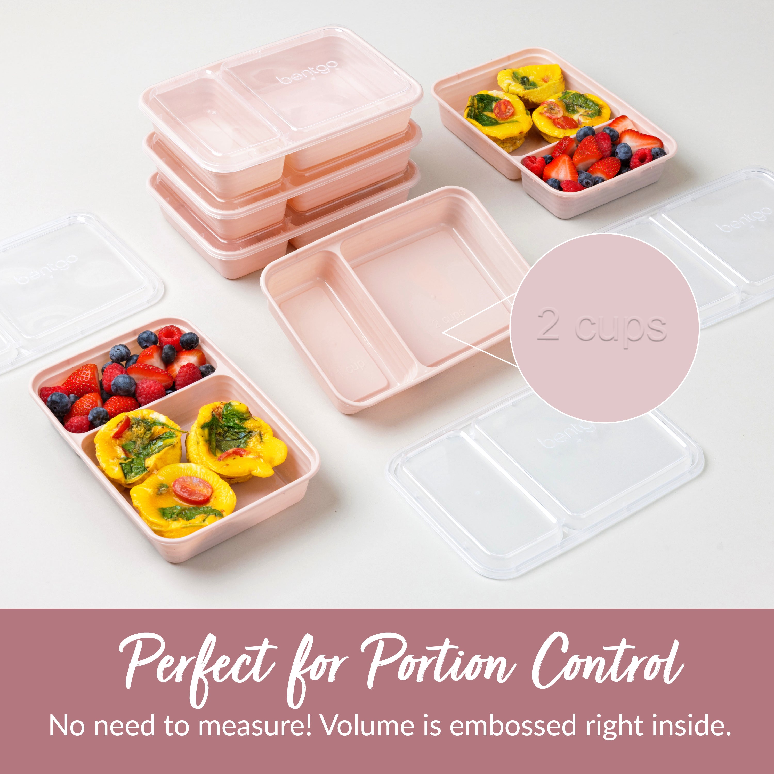 bentgo-prep-2-compartment-meal-prep-containers-20-piece-set-10-reusable-3-cup-tr image 6