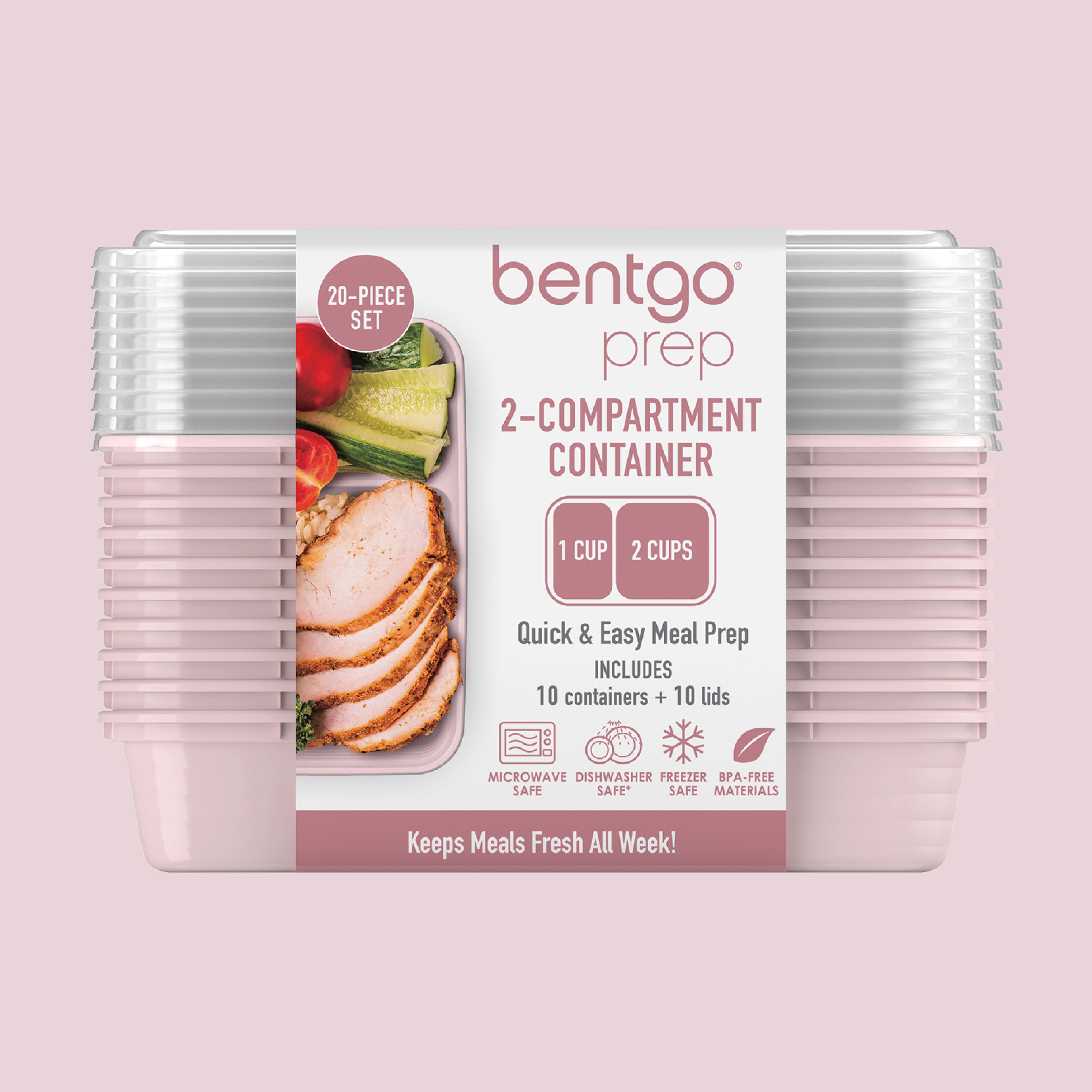 bentgo-prep-2-compartment-meal-prep-containers-20-piece-set-10-reusable-3-cup-tr image 8