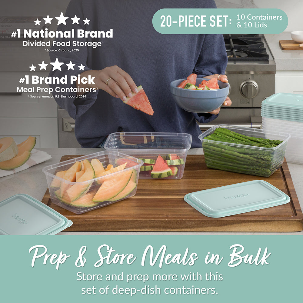 bentgo-prep-8-cup-deep-dish-meal-prep-container-20-piece-set-10-containers-10-li image 2