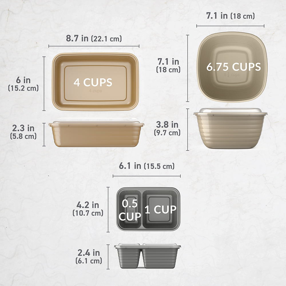 bentgo-prep-60-piece-variety-meal-prep-kit-1-2-compartment-trays-and-prep-bowls image 7