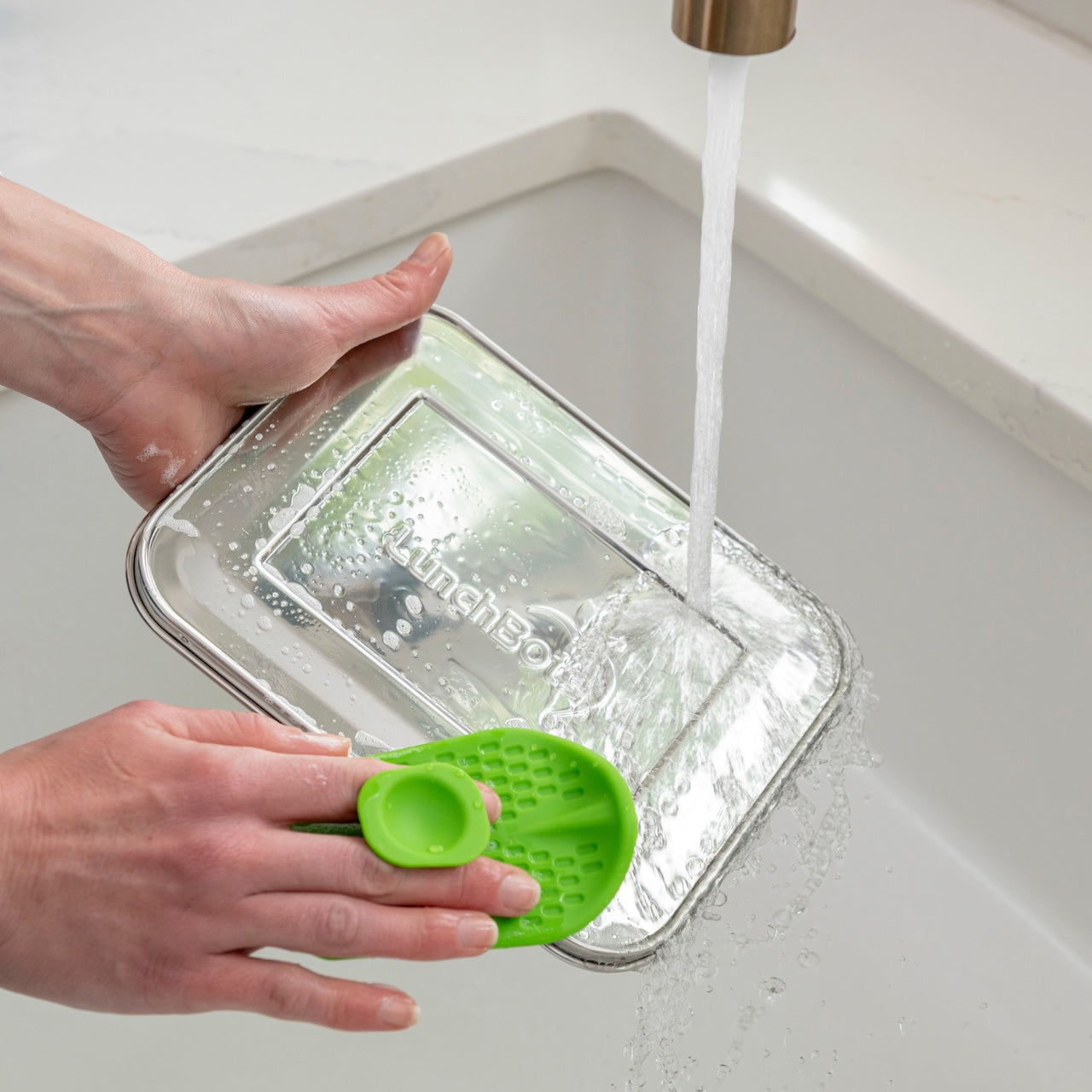 lunchbots-platinum-silicone-food-scrubber-dual-sided-dish-pan-and-produce-brush- image 2
