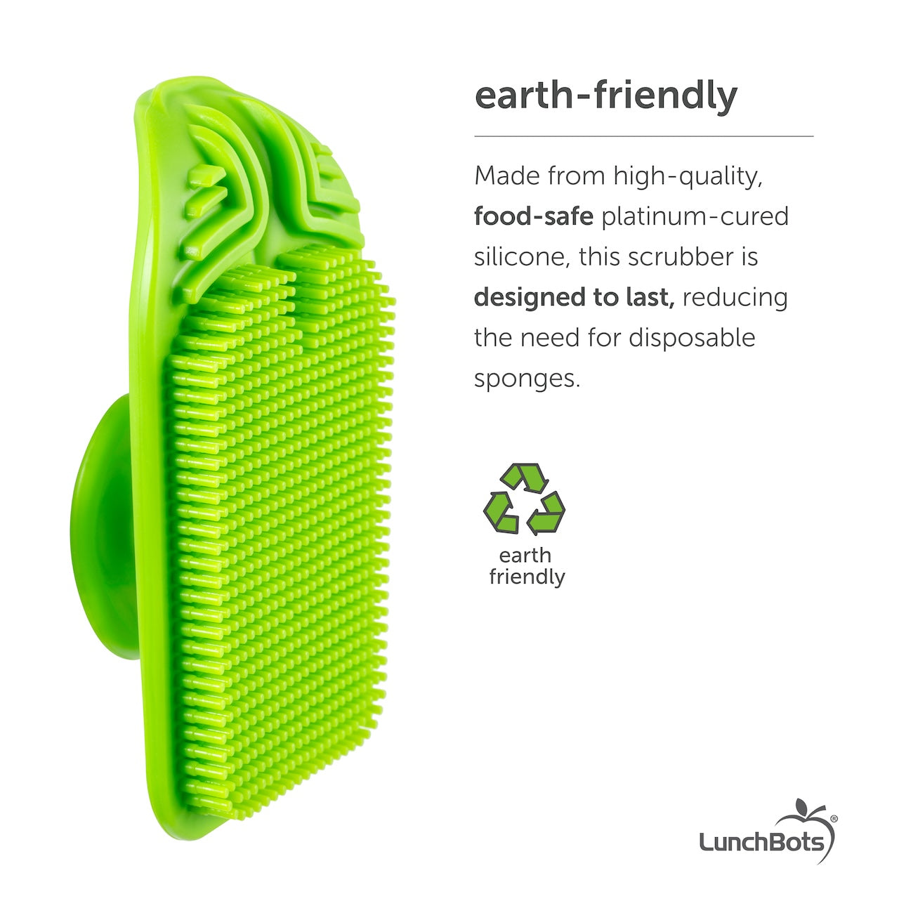 lunchbots-platinum-silicone-food-scrubber-dual-sided-dish-pan-and-produce-brush- image 3