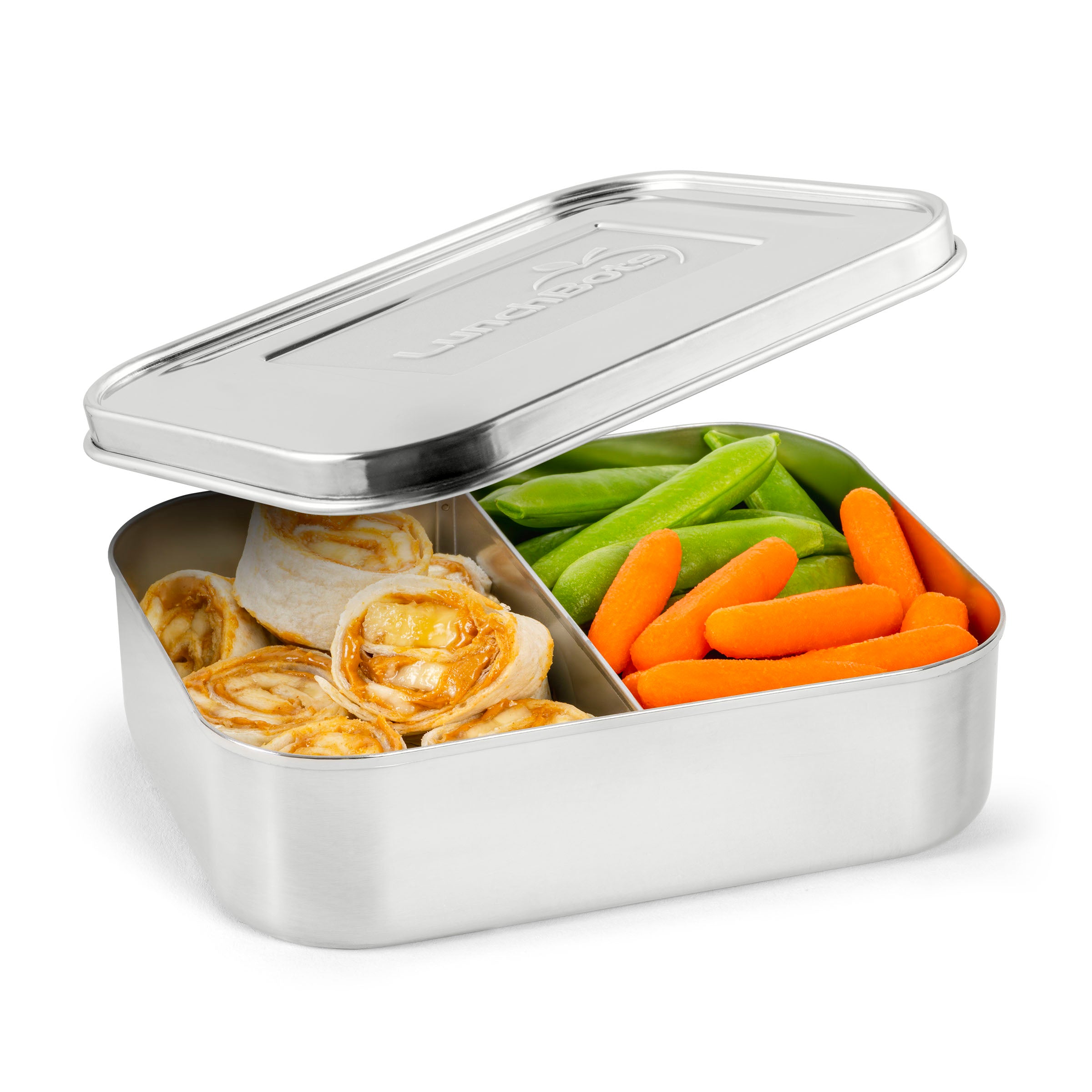 lunchbots-medium-duo-stainless-steel-bento-box-2-equal-sections-for-sandwich-sid image 2