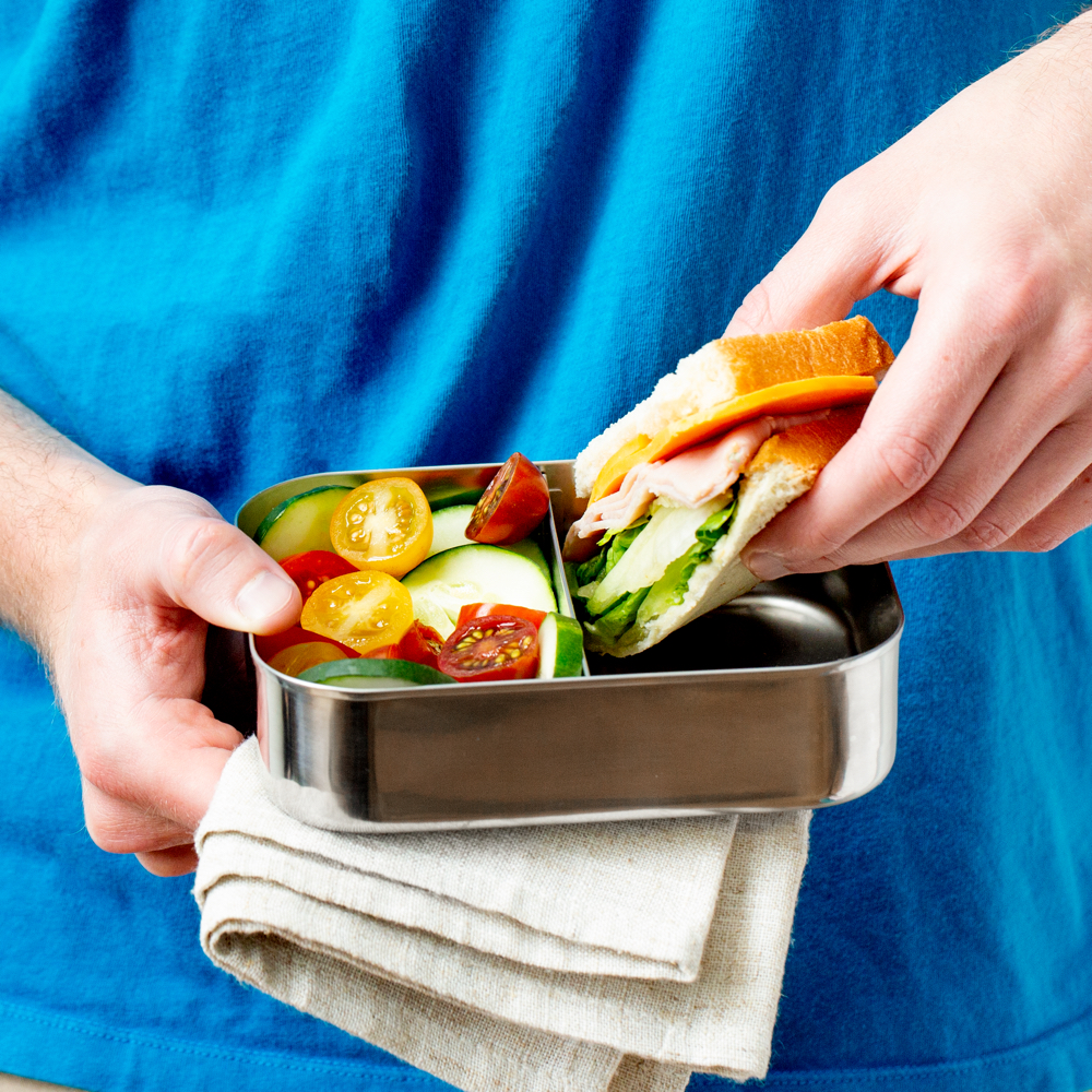 lunchbots-medium-duo-stainless-steel-bento-box-2-equal-sections-for-sandwich-sid image 8