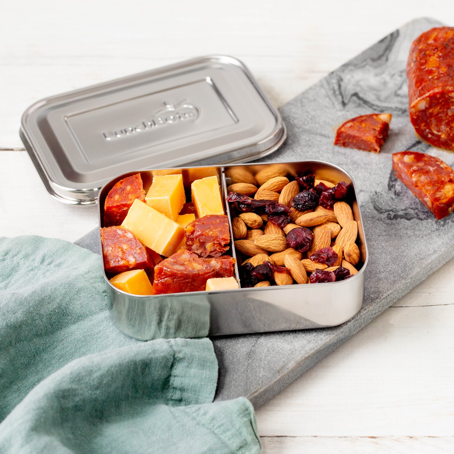 lunchbots-small-snack-packer-stainless-steel-bento-box-two-compartment-snack-con image 5