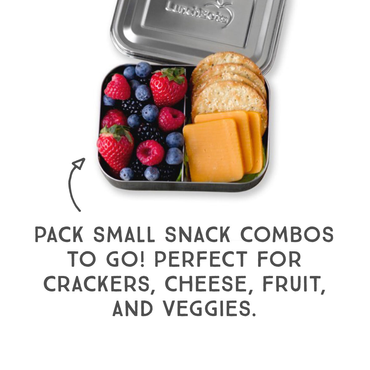 lunchbots-small-snack-packer-stainless-steel-bento-box-two-compartment-snack-con image 1