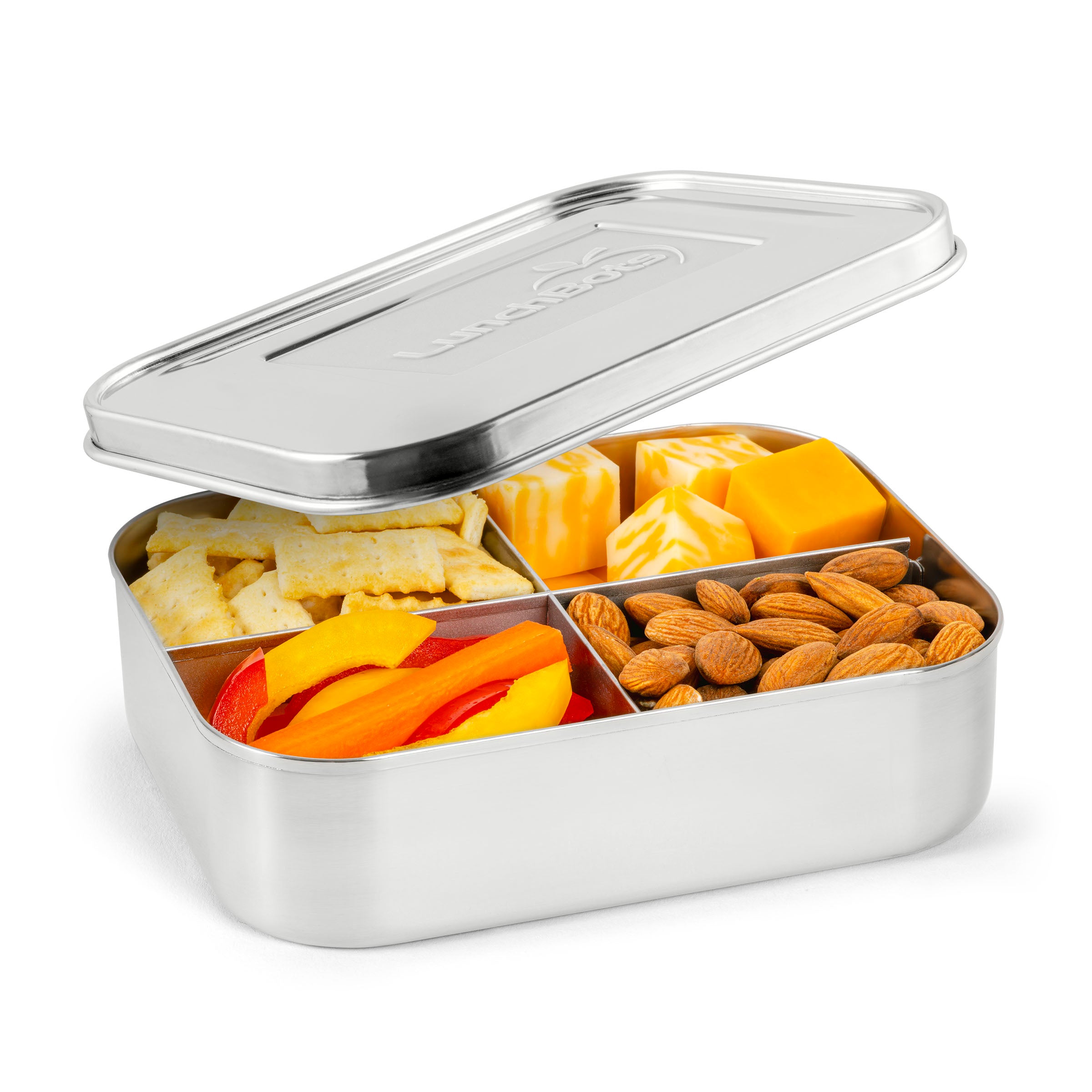 lunchbots-medium-quad-stainless-steel-bento-box-4-compartment-snack-and-toddler- image 2