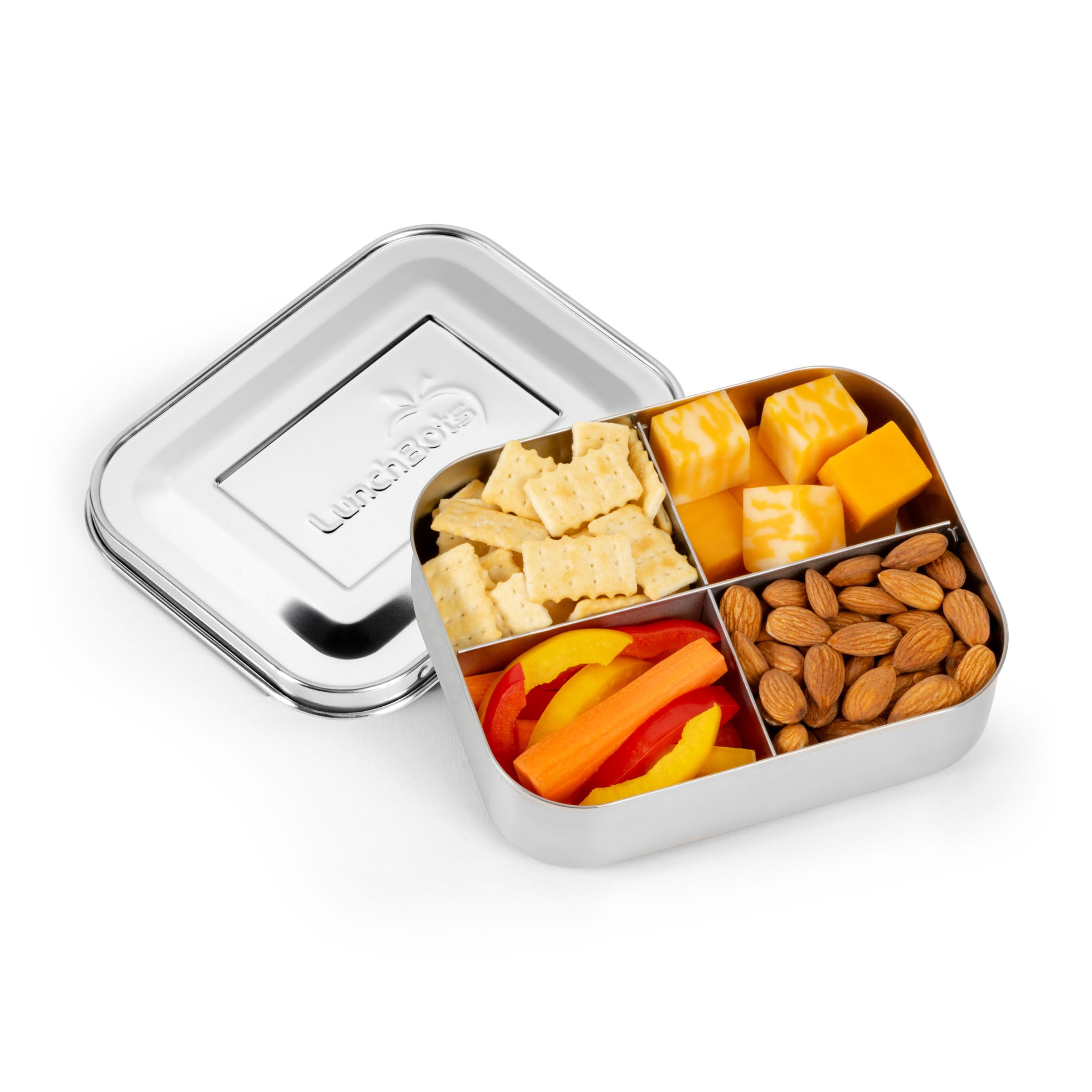 lunchbots-medium-quad-stainless-steel-bento-box-4-compartment-snack-and-toddler- image 7
