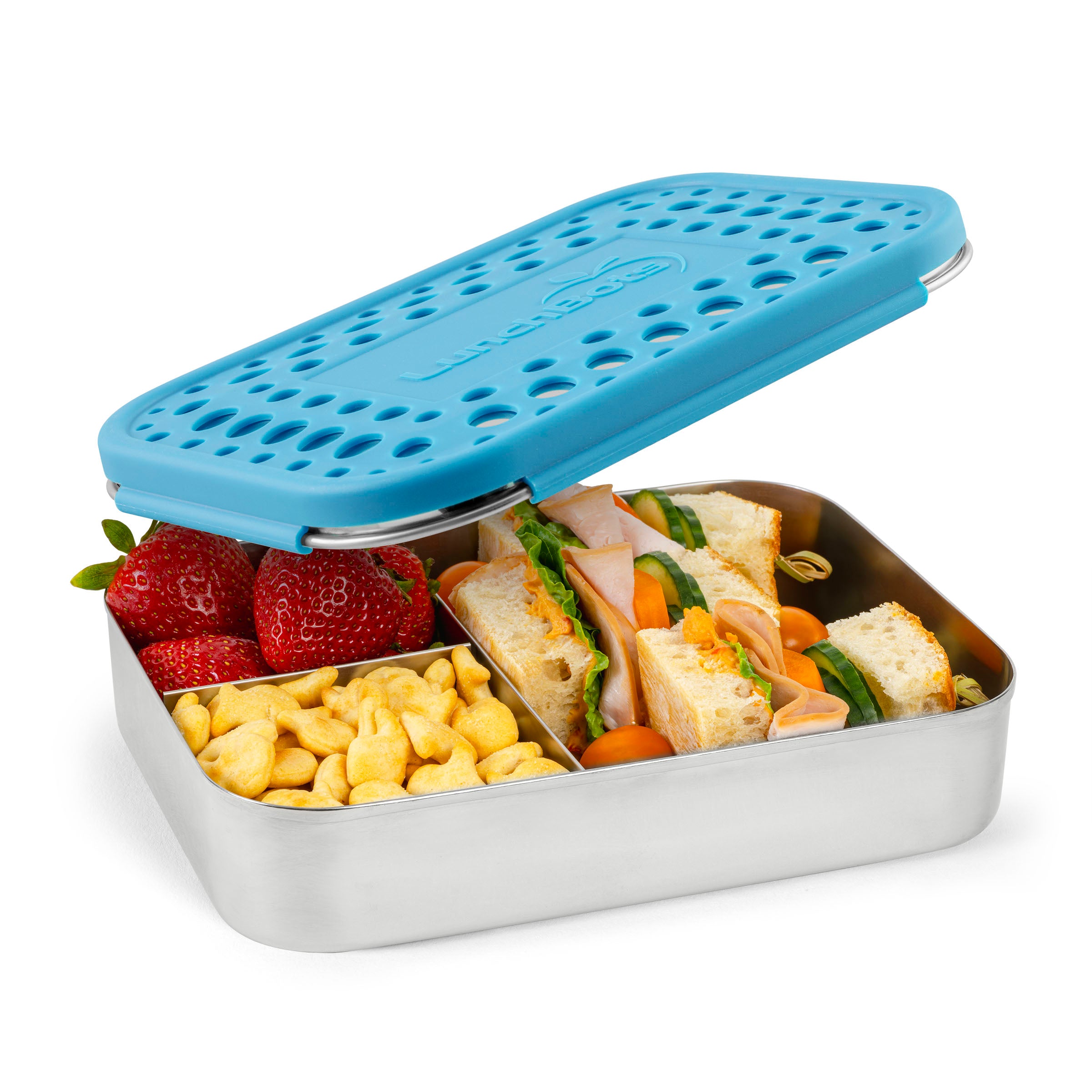 lunchbots-large-trio-stainless-steel-bento-box-3-compartments-for-full-sandwich- image 4