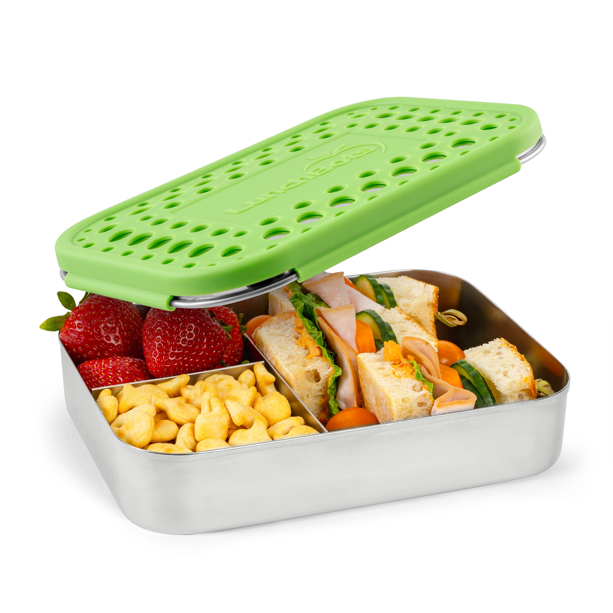 lunchbots-large-trio-stainless-steel-bento-box-3-compartments-for-full-sandwich- image 7