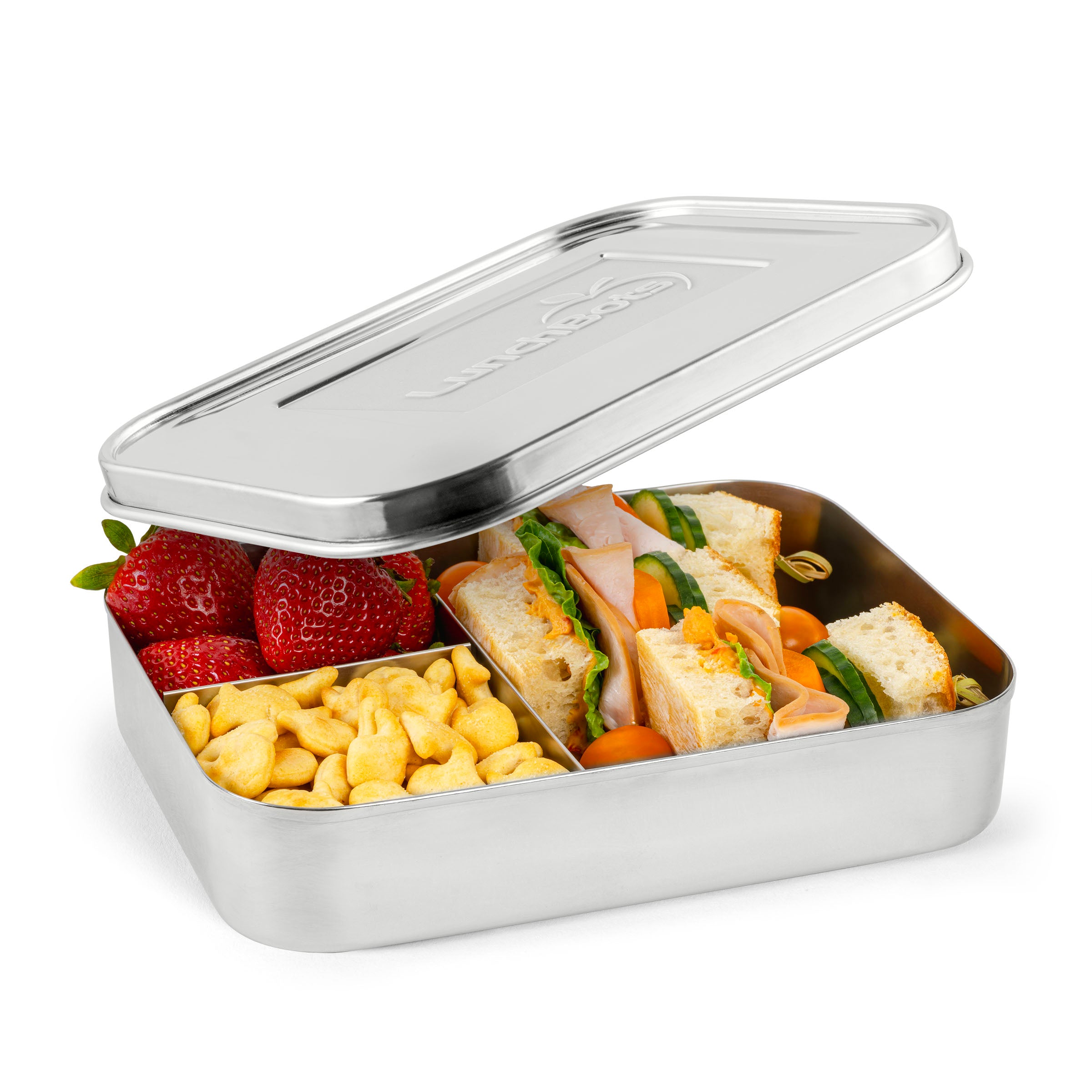 lunchbots-large-trio-stainless-steel-bento-box-3-compartments-for-full-sandwich- image 3