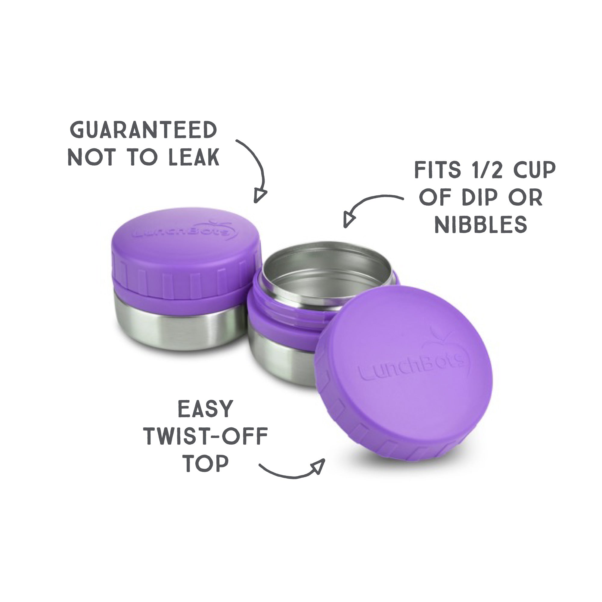lunchbots-rounds-4-oz-leakproof-stainless-steel-dip-and-snack-containers-set-of- image 8
